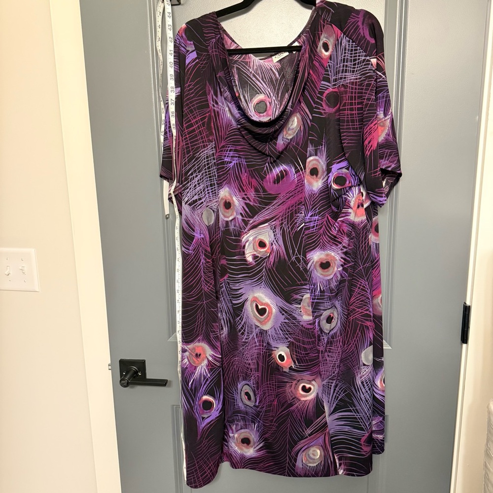EUC Purple peacock feather dress Cato 22/24